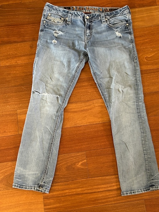 Rock Revival Denim - Rock Revival Luz Easy Straight Bedazzled Jeans Size 34